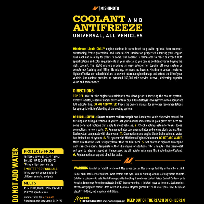 Load image into Gallery viewer, Mishimoto Liquid Chill EG Coolant, Universal, Yellow
