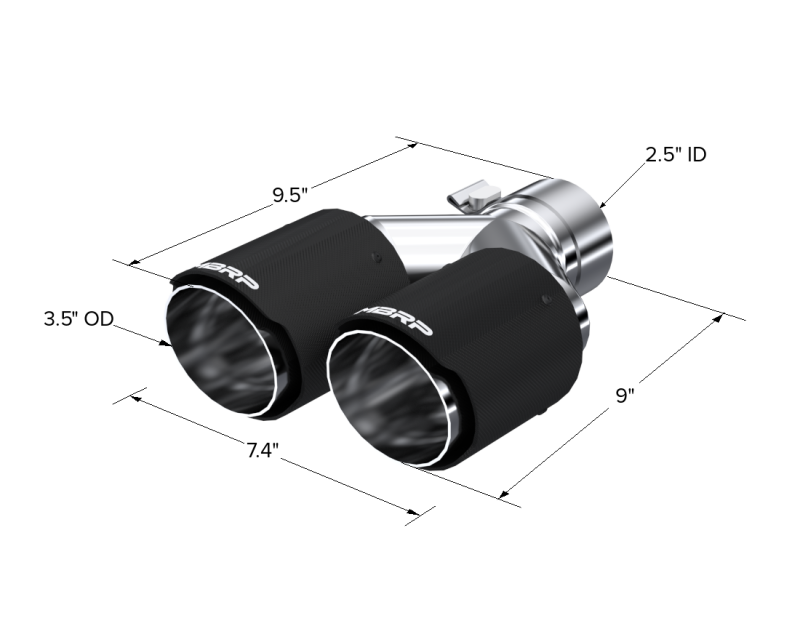 Load image into Gallery viewer, MBRP Universal Carbon Fiber Dual Tip 3.5in OD/2.5in Inlet
