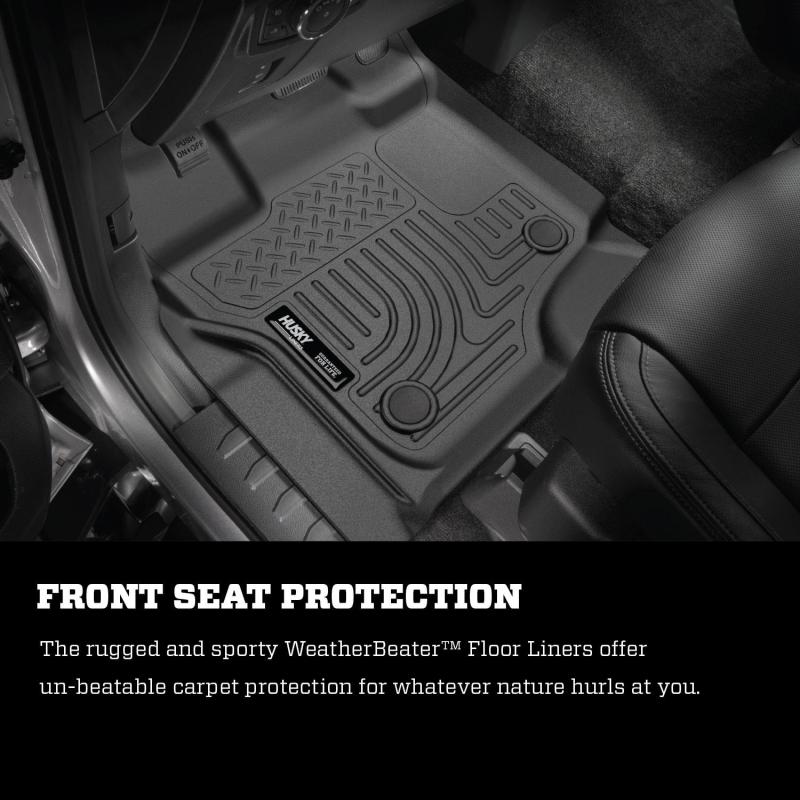Load image into Gallery viewer, Husky Liners 11-15 Ford F250/F350/F450 Super Duty Crew Cab WeatherBeater Black 2nd Seat Floor Liners
