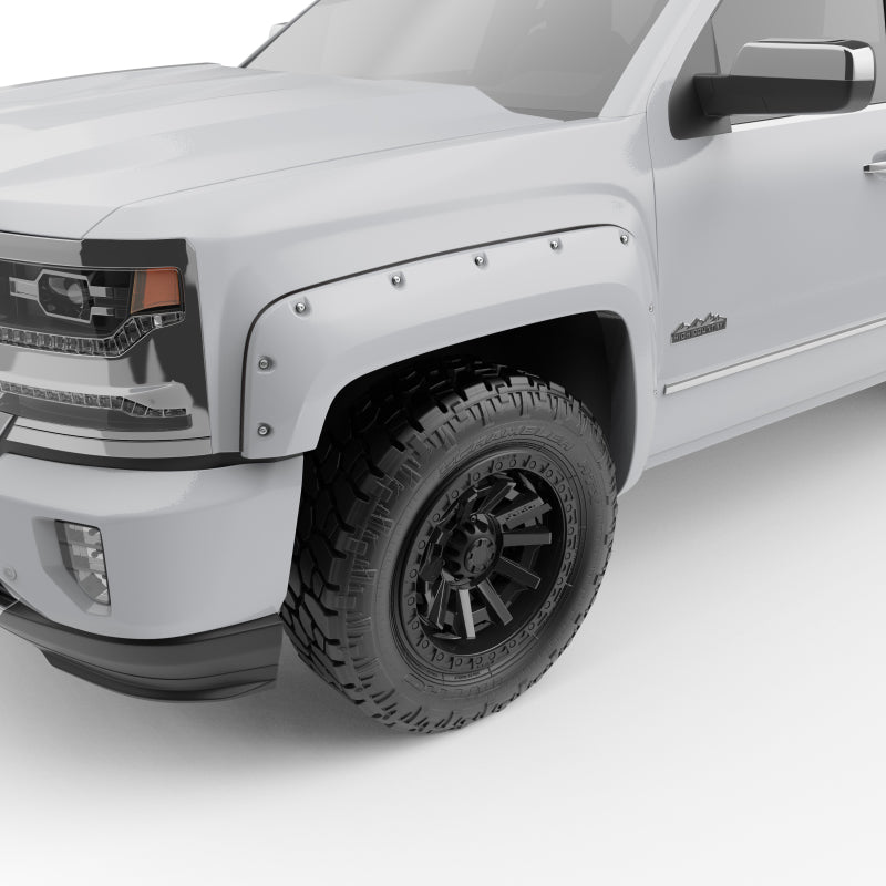 Load image into Gallery viewer, EGR 14+ Chev Silverado 5ft Bed Bolt-On Look Color Match Fender Flares - Set - Summit White
