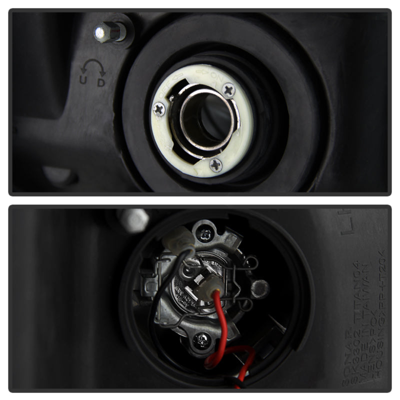 Load image into Gallery viewer, Spyder Nissan Titan 04-14/Armada 04-07 Projector Headlights LED Halo LED Blk PRO-YD-NTI04-HL-BK
