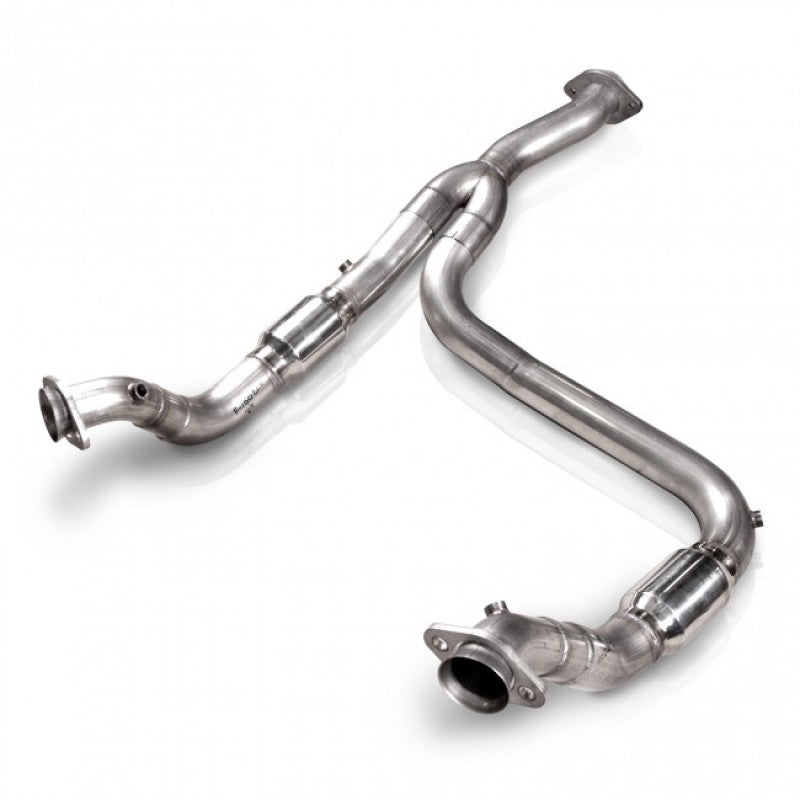 Load image into Gallery viewer, Stainless Works 2011-14 F-150 3.5L 3in Downpipe High-Flow Cats Y-Pipe Factory Connection
