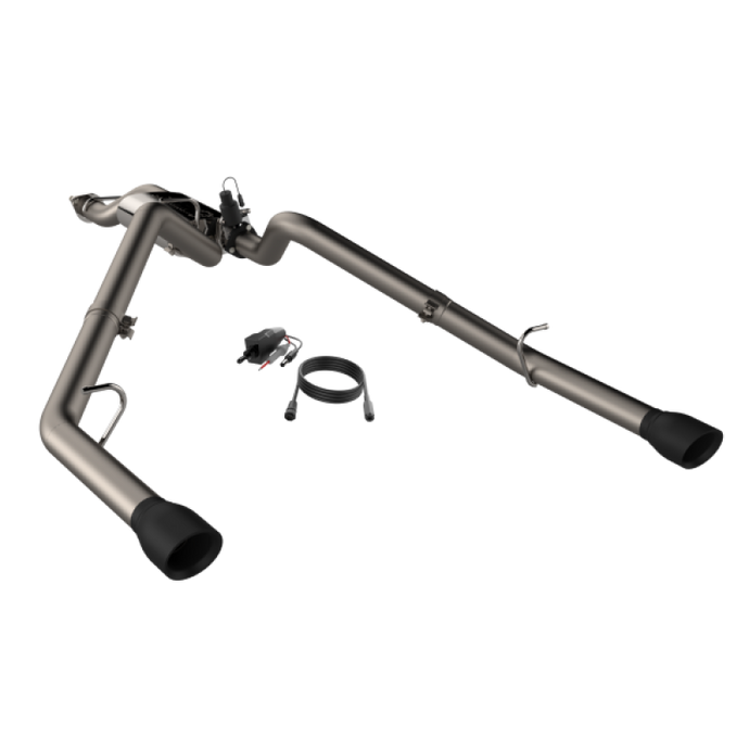 2019-2024 Ram 1500 QTP Screamer Split Rear Exit Cat Back Black Tips