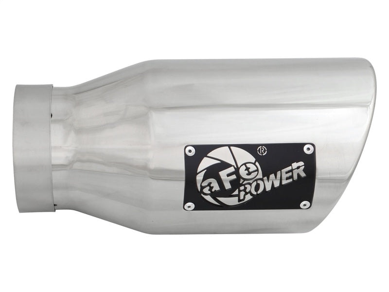 Load image into Gallery viewer, aFe MACH Force-XP 304 SS Right Side Single Wall Polished Exhaust Tip 4in Inlet x 6in Outlet x 12in L
