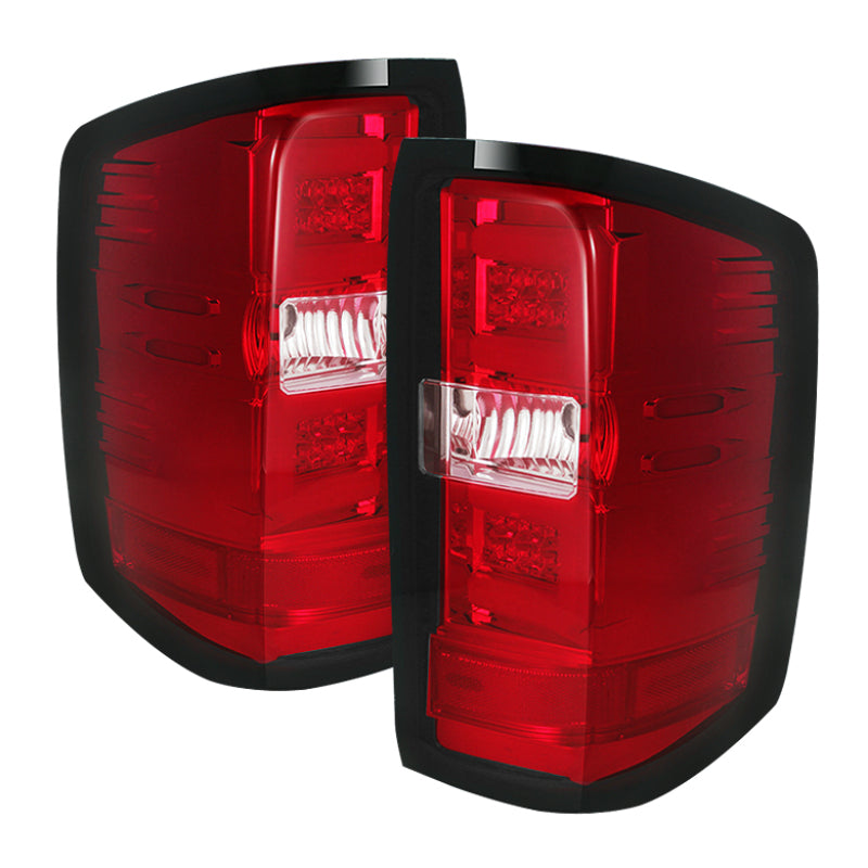 Load image into Gallery viewer, Spyder Chevy 1500 14-16 Light Bar LED Tail Lights Red Clear ALT-YD-CS14-LBLED-RC
