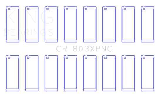 King Chevrolet Small Block 265ci/283ci/327ci (Size STDX) Coated Performance Rod Bearings - Set of 8