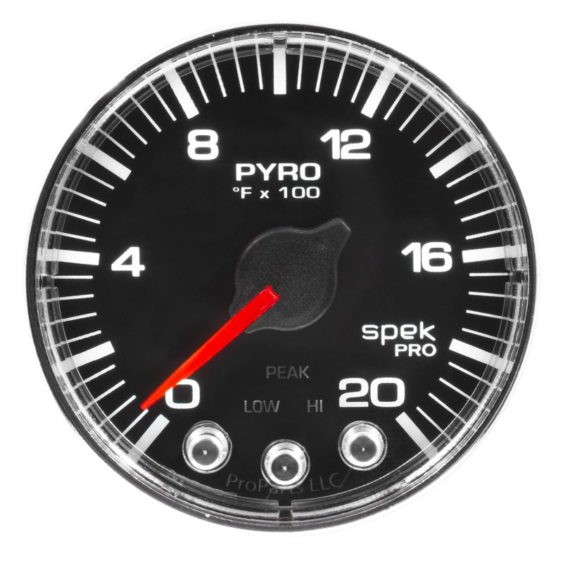 Load image into Gallery viewer, Autometer Spek-Pro Gauge Pyro. (Egt) 2 1/16in 2000f Stepper Motor W/Peak &amp; Warn Blk/Chrm
