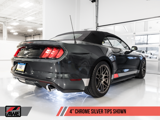 AWE Tuning S550 Mustang EcoBoost Axle-Back Exhaust - Touring Edition (Chrome Silver Tips)