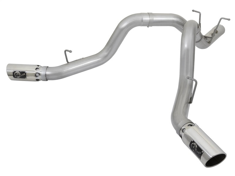 Load image into Gallery viewer, aFe ATLAS 4in DPF-Back Alum Steel Exhaust System w/Dual Exit Polished Tip 2017 GM Duramax 6.6L (td)
