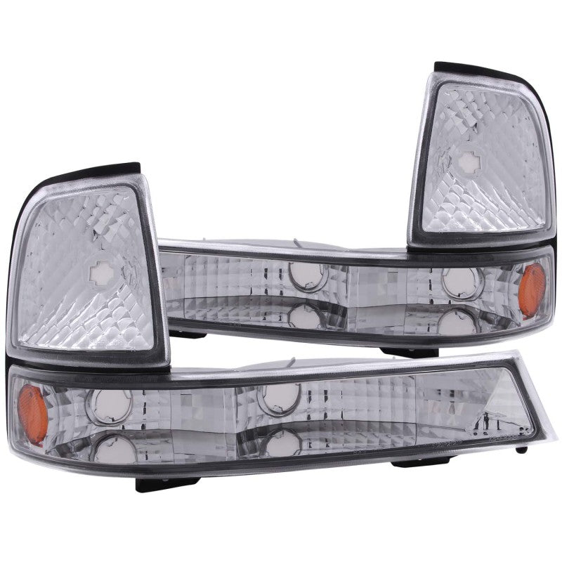 Load image into Gallery viewer, ANZO 1998-2000 Ford Ranger Euro Parking Lights Chrome w/ Amber Reflector
