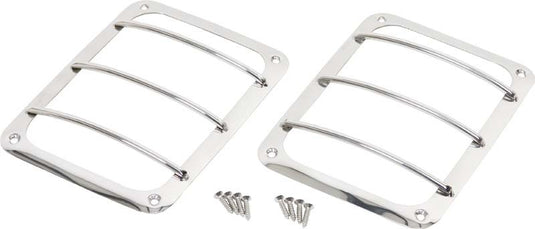 Kentrol 07-18 Jeep Wrangler JK Taillight Guard Pair - Polished Silver