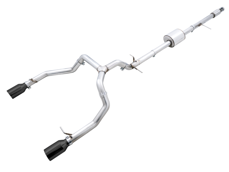 Load image into Gallery viewer, AWE Tuning 4th Gen GM 1500 5.3L 0FG Cat-Back Split Rear Exit (Flat Bumper) - Dual Diamond Tips
