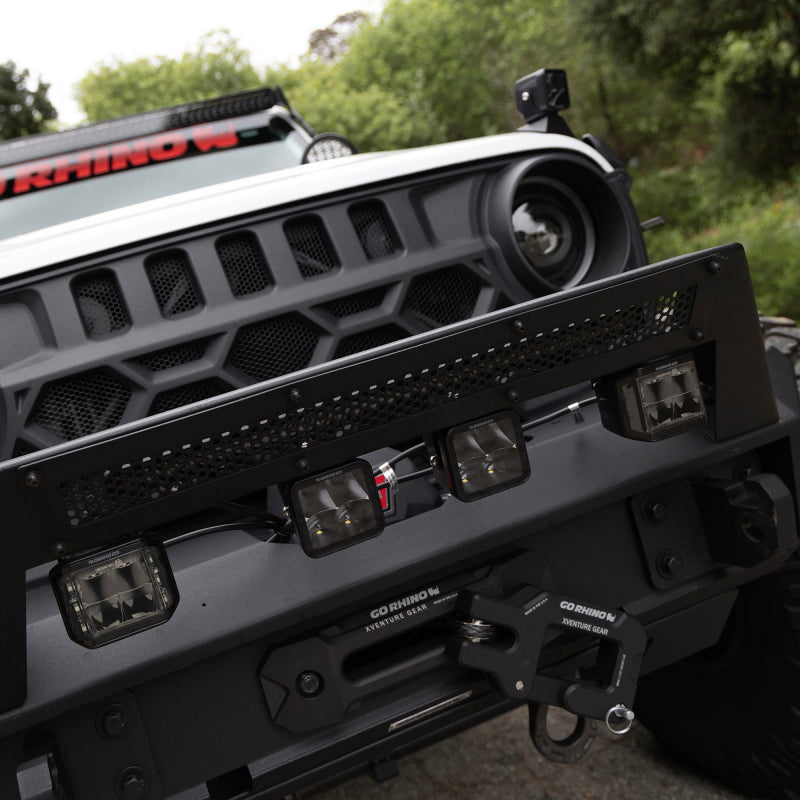 Load image into Gallery viewer, Go Rhino Xplor Blackout Series Cube LED Sideline Spot Light Kit (Surface Mount) 4x3 - Blk (Pair)
