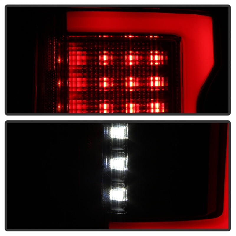 Load image into Gallery viewer, Spyder 15-17 Ford F-150 LED Tail Lights (w/Blind Spot) - Black Smoke (ALT-YD-FF15015BS-LBLED-BSM)
