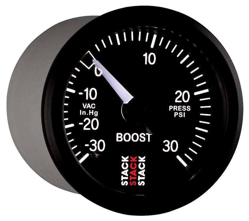 Load image into Gallery viewer, Autometer 52mm Stack Instruments -30INHG to +30PSI Mechanical Boost Gauge - Black
