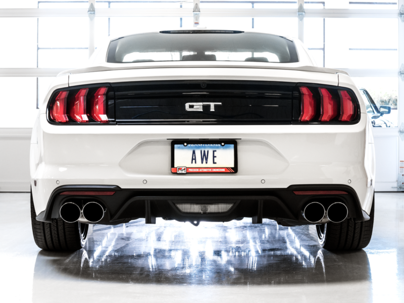 Load image into Gallery viewer, AWE Tuning 2018+ Ford Mustang GT (S550) Cat-Back Exhaust - Touring Edition (Quad Chrome Silver Tips)
