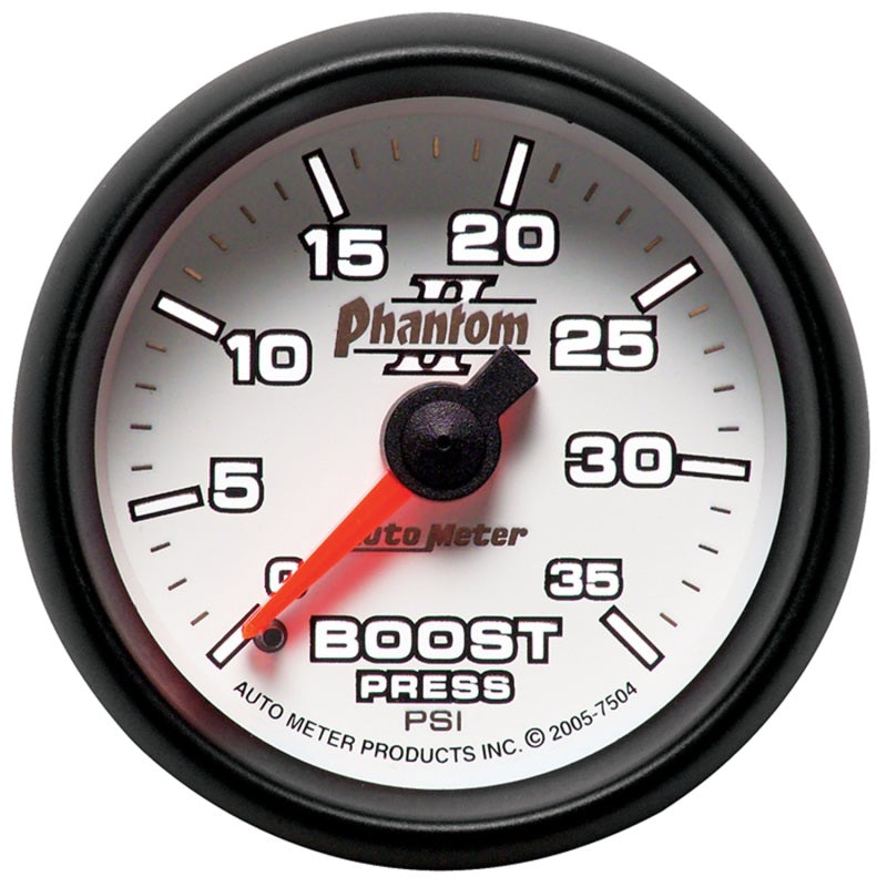 Load image into Gallery viewer, Autometer Phantom II 52.4mm Mechanical 0-35 PSI Boost Gauge

