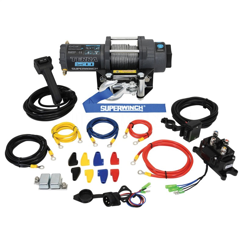 Load image into Gallery viewer, Superwinch 2500 LBS 12V DC 3/16in x 40ft Steel Rope Terra 2500 Winch - Gray Wrinkle
