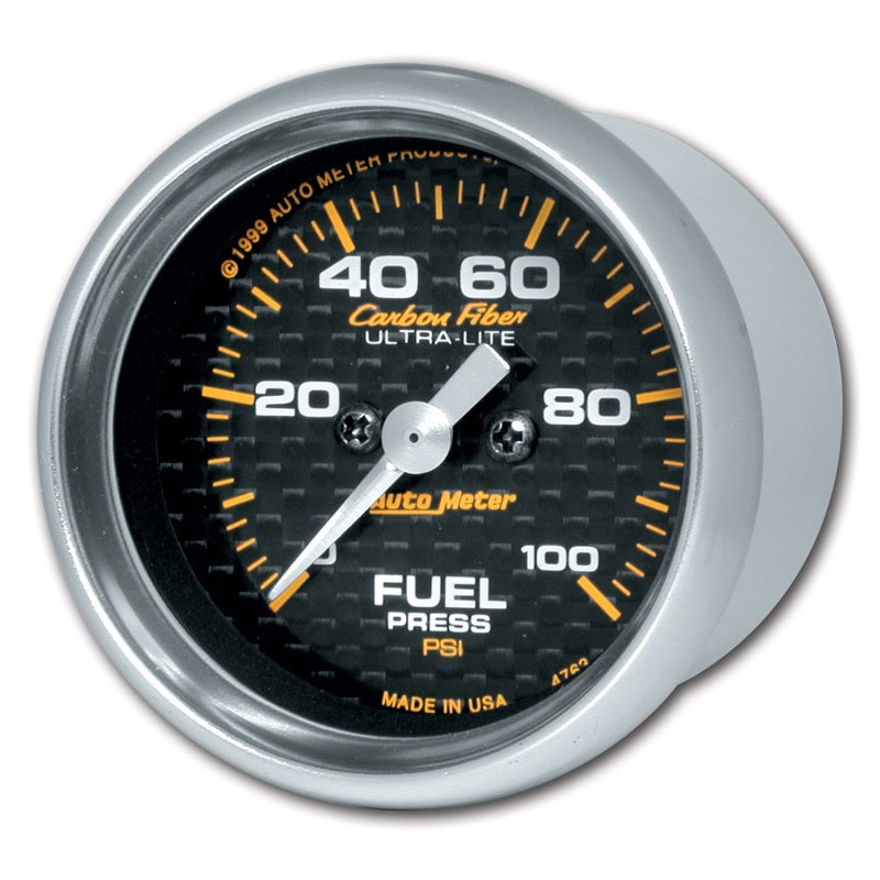 Load image into Gallery viewer, Autometer Carbon Fiber 52mm 100 PSI Electronic Fuel Pressure Gauge
