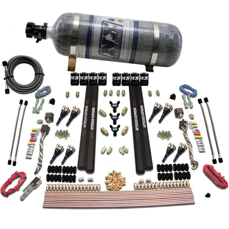 Load image into Gallery viewer, Nitrous Express SX2 Dual Stage 8 Solenoid /Gasoline Nitrous Kit (200-1200HP) w/Composite Bottle
