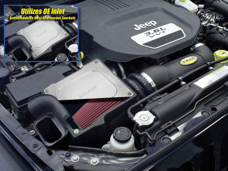 Load image into Gallery viewer, Airaid 12-14 Jeep Wrangler JK 3.6L Pentastar MXP Intake System w/ Tube (Dry / Red Media)
