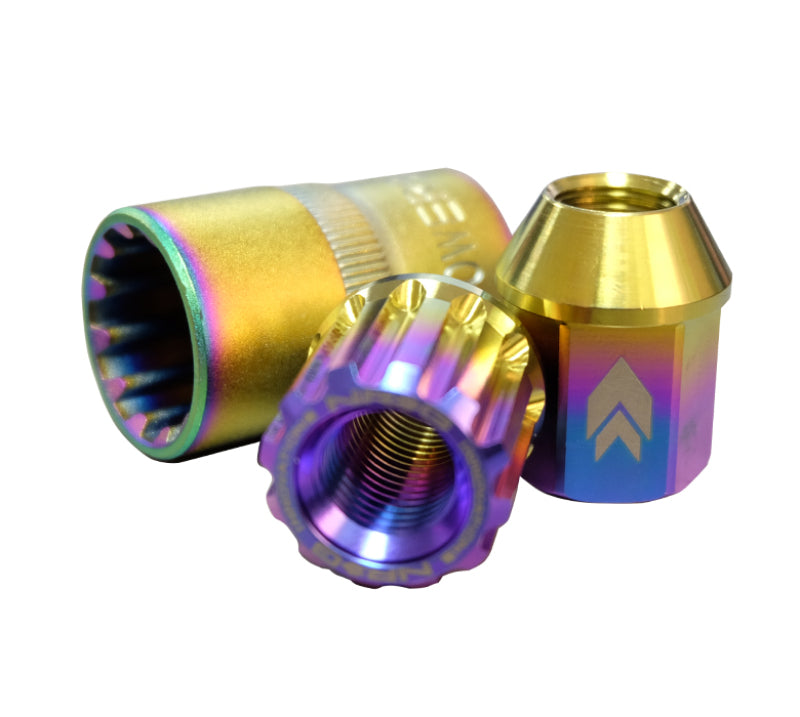 Load image into Gallery viewer, NRG 200 Series M12 X 1.5 Titanium Lug Nut Set - 21 Pc w/Lock Key Socket - Neochrome
