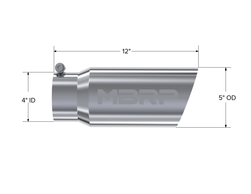 Load image into Gallery viewer, MBRP Universal Tip 5 O.D. Angled Single Walled 4 inlet 12 length
