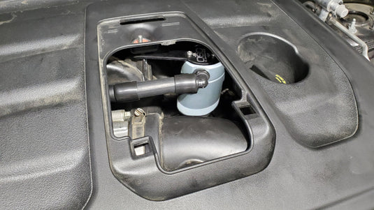 J&amp;L 16-25 Dodge Durango / Jeep Grand Cherokee 3.6L Oil Separator 3.0 Passenger Side - Clear Anod