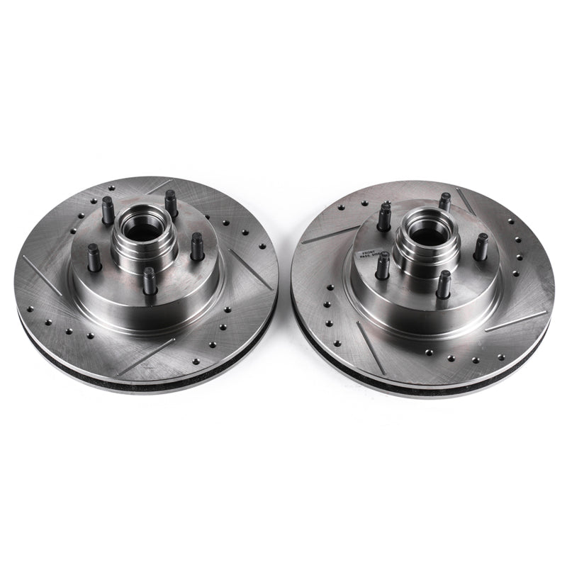 Load image into Gallery viewer, Power Stop 95-01 Ford Explorer Front Evolution Drilled &amp; Slotted Rotors - Pair
