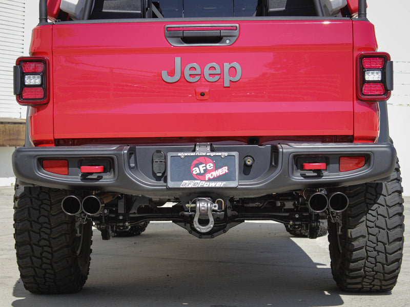Load image into Gallery viewer, aFe Vulcan Series 3in-2-1/2in 304 SS Cat-Back 2020 Jeep Gladiator (JT) V6-3.6L w/ Black Tips
