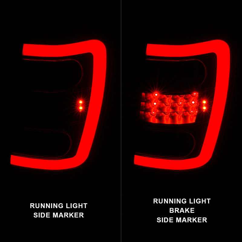 Load image into Gallery viewer, ANZO 1999-2004 Jeep Grand Cherokee LED Tail Lights w/ Light Bar Black Housing Smoke Lens
