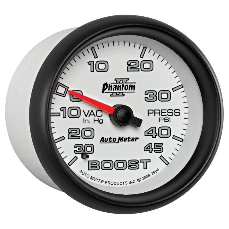 Load image into Gallery viewer, Autometer Phantom II 2-5/8in 30INHG-45PSI Phantom Mechanical Boost/Vacuum Gauge
