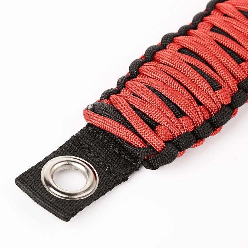 Load image into Gallery viewer, Rugged Ridge Paracord A-Pillar Grab Handle Red 07-18 Jeep Wrangler JK
