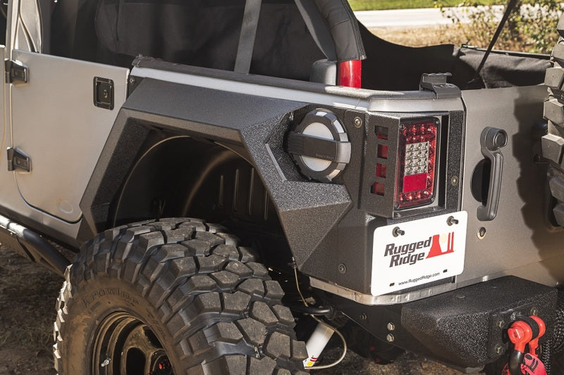 Load image into Gallery viewer, Rugged Ridge XHD Rear Armor Fenders Pair 4 Dr 07-18 Jeep Wrangler JKU
