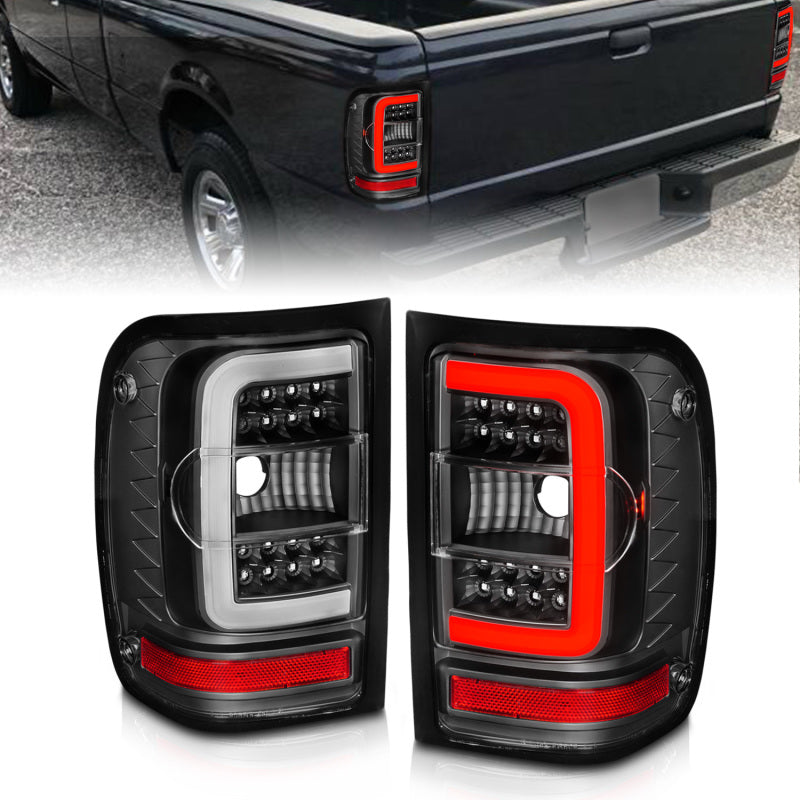 Load image into Gallery viewer, ANZO 2001-2011 Ford  Ranger LED Tail Lights w/ Light Bar Black Housing Clear Lens
