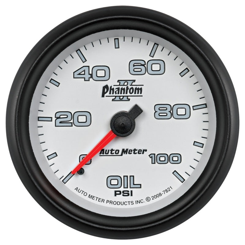 Load image into Gallery viewer, Autometer Phantom II 2-5/8in 100 PSI Mechanical Oil Pressure Gauge
