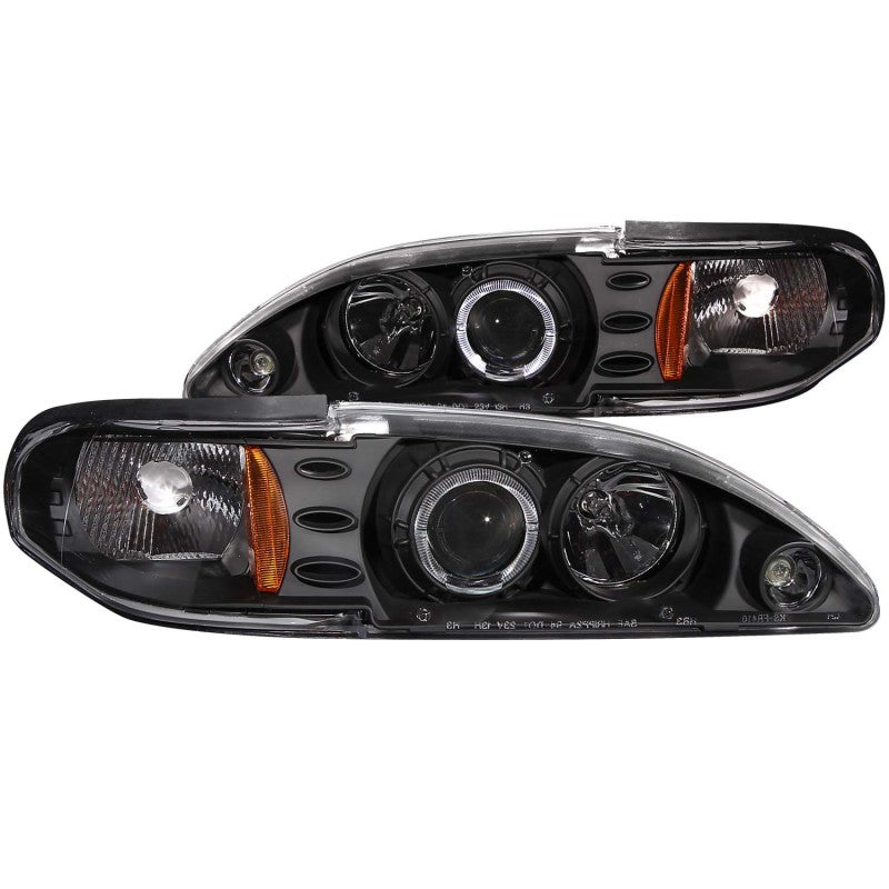 Load image into Gallery viewer, ANZO 1994-1998 Ford Mustang Projector Headlights w/ Halo Black 1pc
