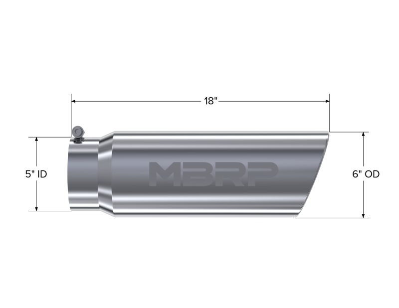 Load image into Gallery viewer, MBRP Universal Tip 6in OD Angled Rolled End 5in Inlet 18in Lgth T304 Exhaust
