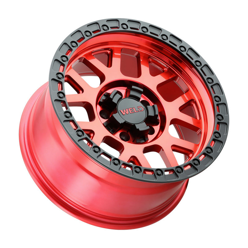 Load image into Gallery viewer, Weld Off-Road W133 17X9 Cinch 6X135 6X139.7 ET-12 BS4.50 Candy Red / Satin Black Ring 106.1
