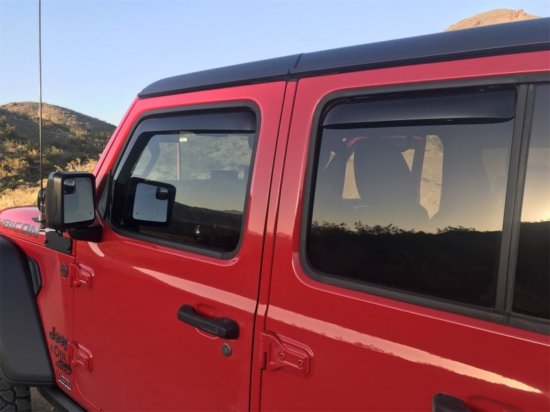 Load image into Gallery viewer, EGR 2018 Jeep Wrangler JL SlimLine In-Channel WindowVisors Set of 4 - Matte Black
