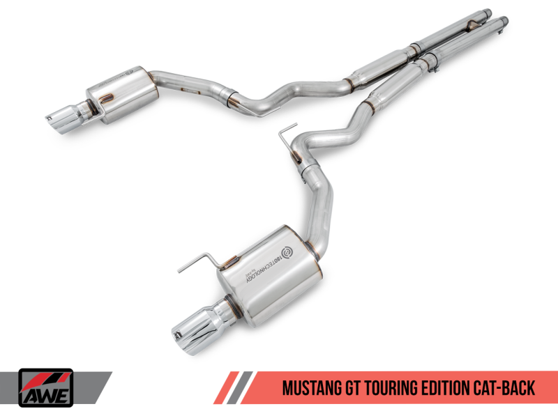 Load image into Gallery viewer, AWE Tuning S550 Mustang GT Cat-Back Exhaust - Touring Edition (Diamond Black Tips)
