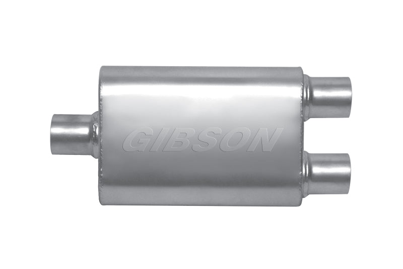 Load image into Gallery viewer, Gibson MWA Superflow Center/Dual Oval Muffler - 4x9x14in/3in Inlet/3in Outlet - Stainless
