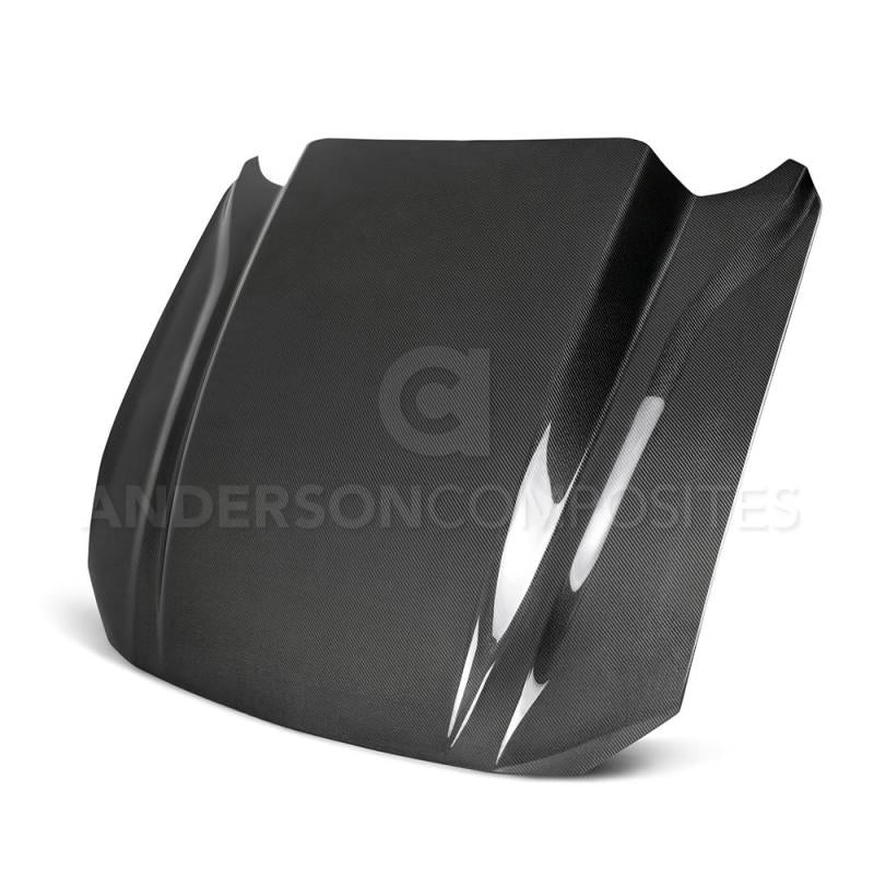 Load image into Gallery viewer, Anderson Composites 2018 Ford Mustang Double Sided Type-CJ 4in Carbon Fiber Cowl Hood
