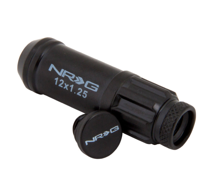 Load image into Gallery viewer, NRG 700 Series M12 X 1.25 Steel Lug Nut w/Dust Cap Cover Set 21 Pc w/Locks &amp; Lock Socket - Black
