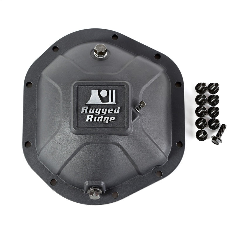 Load image into Gallery viewer, Rugged Ridge Boulder Aluminum Differential Cover Dana 44 Black

