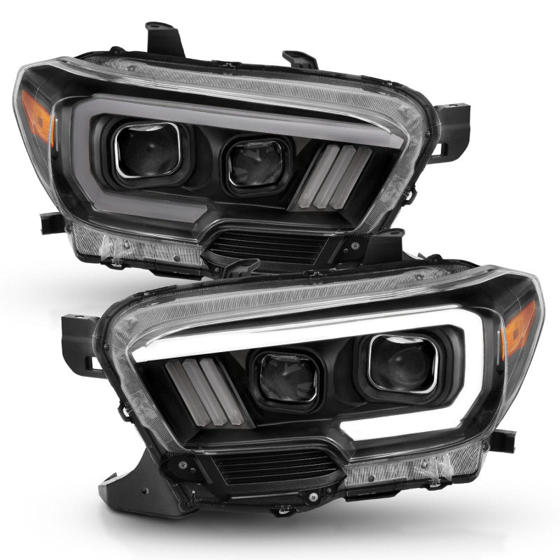 Load image into Gallery viewer, ANZO 2016-2017 Toyota Tacoma Projector Headlights w/ Plank Style Switchback Black w/ Amber w/ DRL
