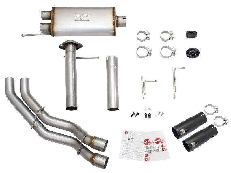 Load image into Gallery viewer, aFe Rebel Exhausts 3in SS Cat-Back 09-14 Ford F-150 4.6/5.0/5.4L w/ Black Tips
