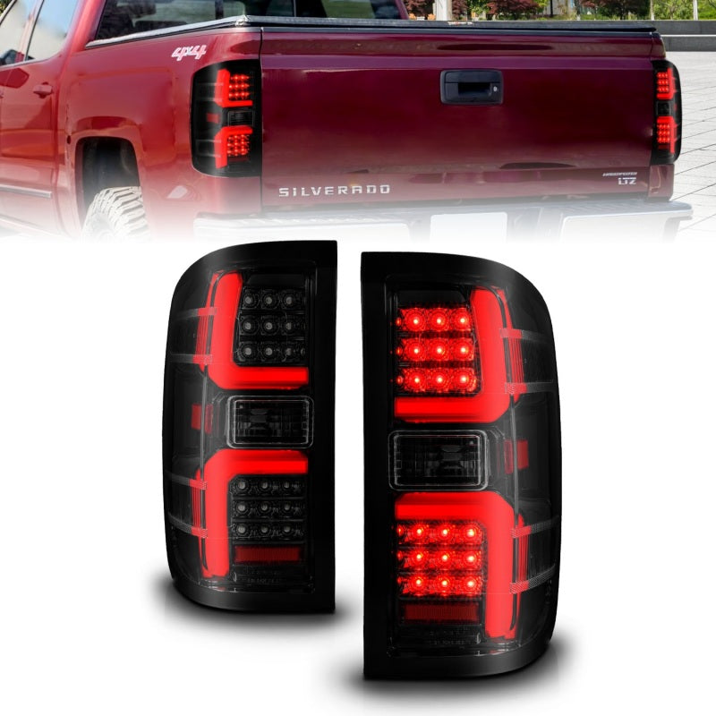 Load image into Gallery viewer, ANZO 15-19 Chevrolet Silverado 2500 HD/3500 HD LED Taillight w/ Sequential Black Housing/Smoke Lens
