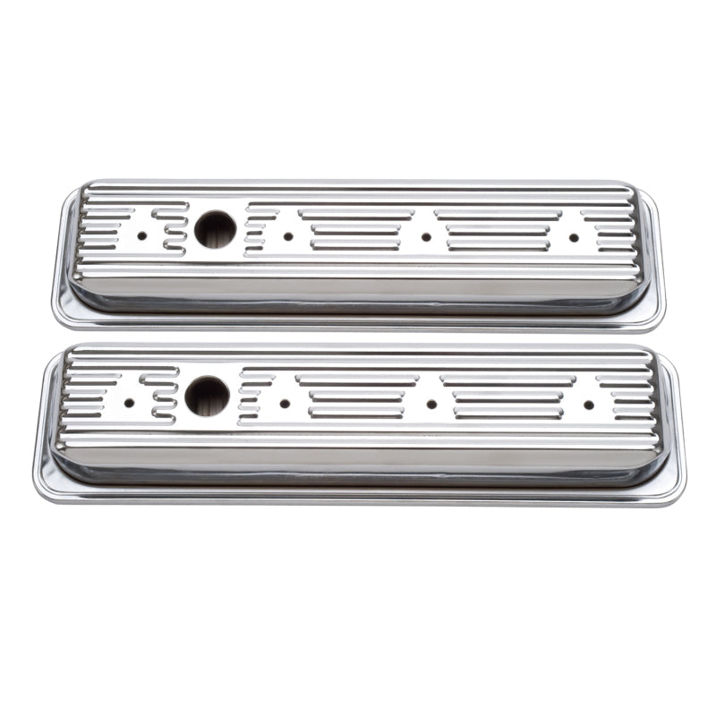 Load image into Gallery viewer, Edelbrock Valve Cover Signature Series Chevrolet 1987-1995 262-400 CI V8 Low Chrome
