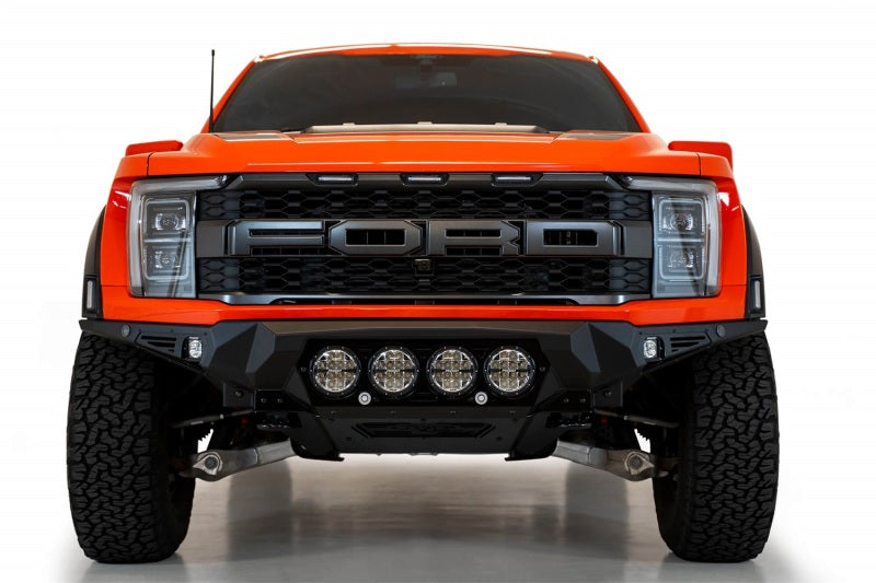 Load image into Gallery viewer, Addictive Desert Designs 2021+ Ford Raptor Bomber Front Bumper w/ 4 Rigid 360 6in Light Mounts
